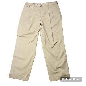 Dockers Classic Fit Pants Mens Chino Pleated Beige Straight Leg Size 38X29